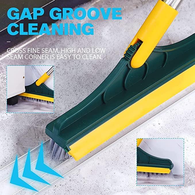 Cleaning Brush with Wiper 2 in 1 Tiles Cleaning Brush Floor Scrub Bathroom Brush with Long Handle 120� Rotate