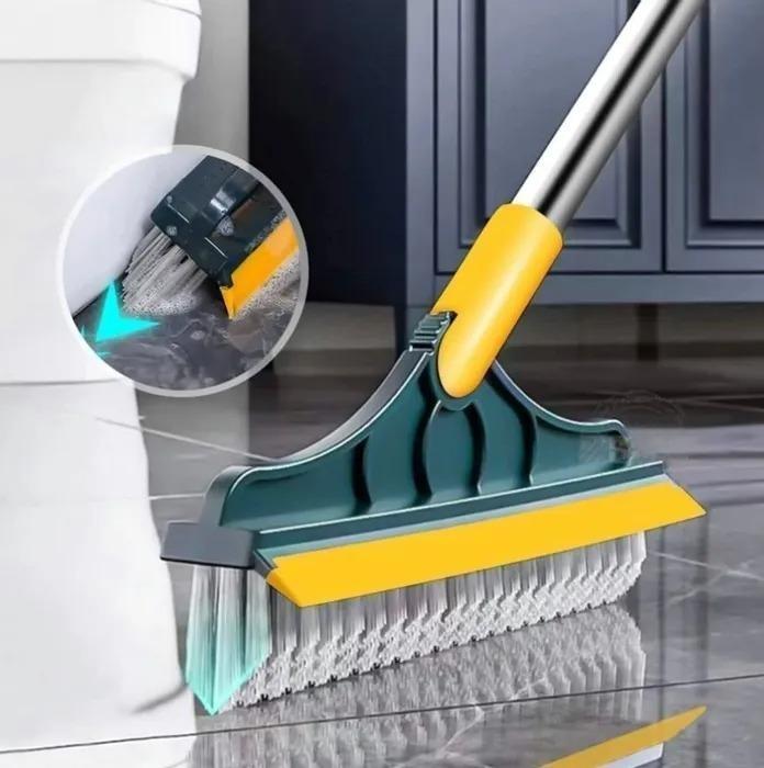 Cleaning Brush with Wiper 2 in 1 Tiles Cleaning Brush Floor Scrub Bathroom Brush with Long Handle 120� Rotate