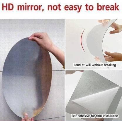 WallDaddy Oval Shape Plastic Mirror For Wall Size (20x30)Cm Flexible Mirror PentagonMirror